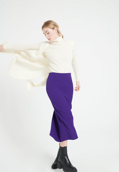 Gilet long sans manches femme en cachemire blanc écru - MIA 6