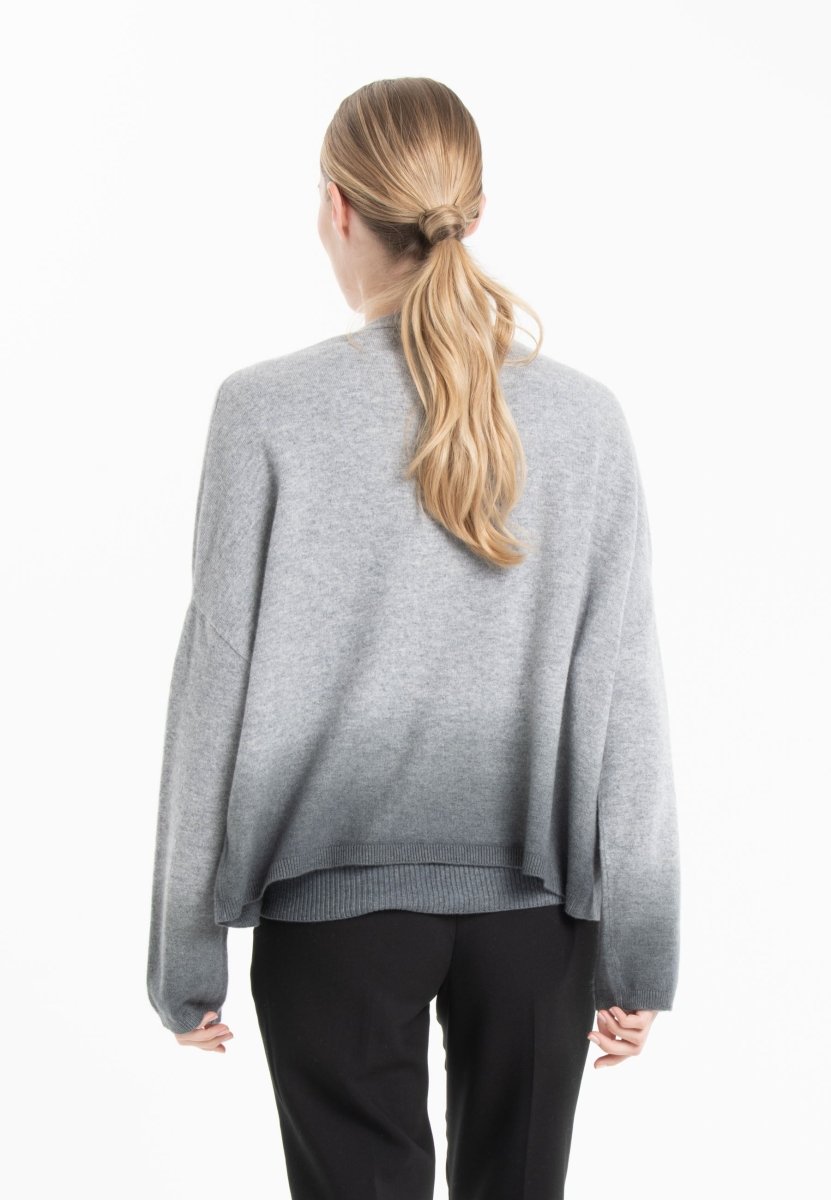 Veste femme en cachemire tie & dye gris clair & gris anthracite - NAMI 12